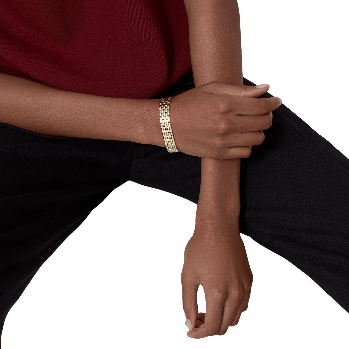 Cartier Maillon Panthere Five Rows Yellow Gold Bracelet In Size 16 For Sale 8