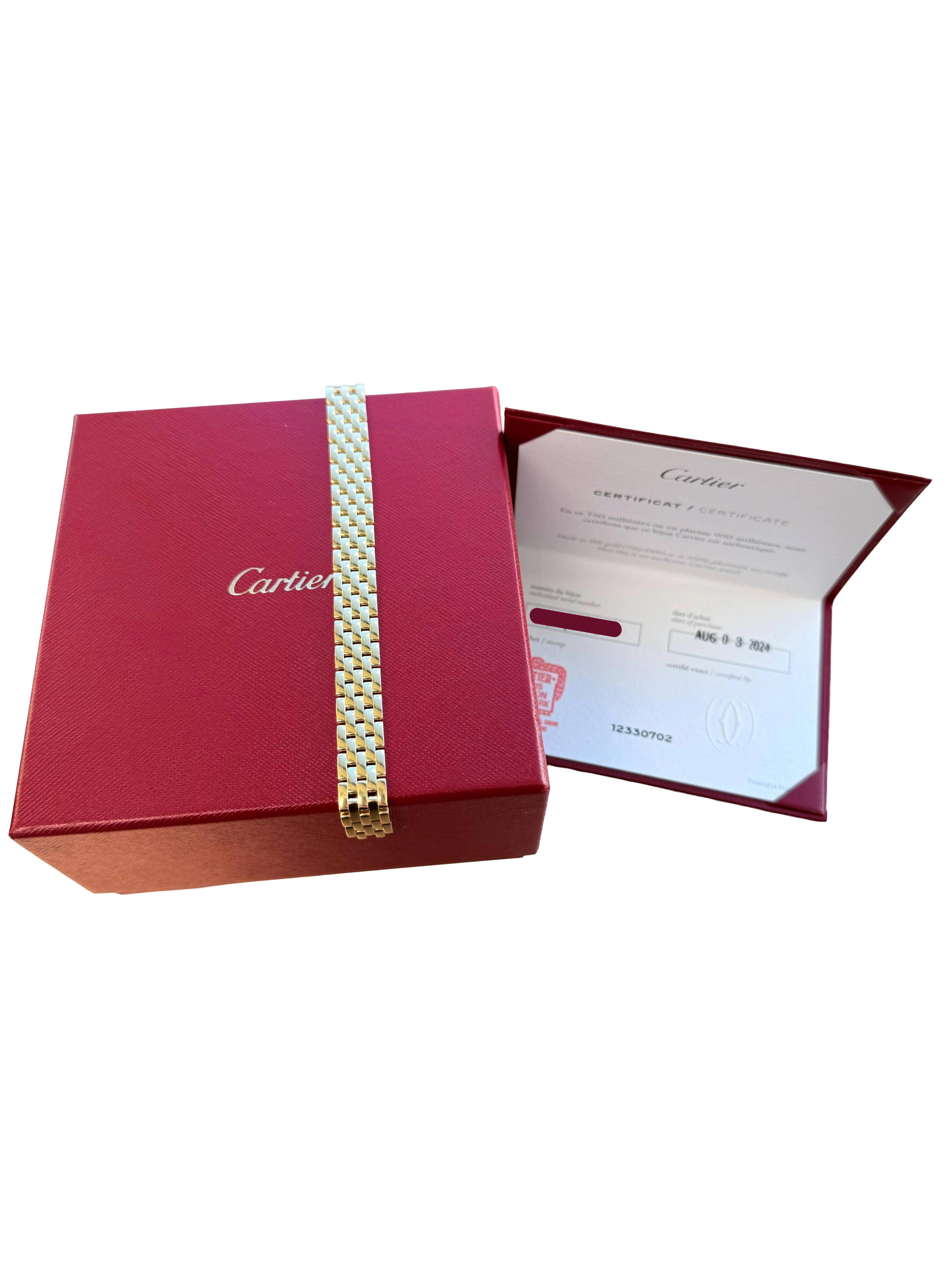 Cartier Maillon Panthere Five Rows Yellow Gold Bracelet In Size 16 In Good Condition For Sale In Aventura, FL