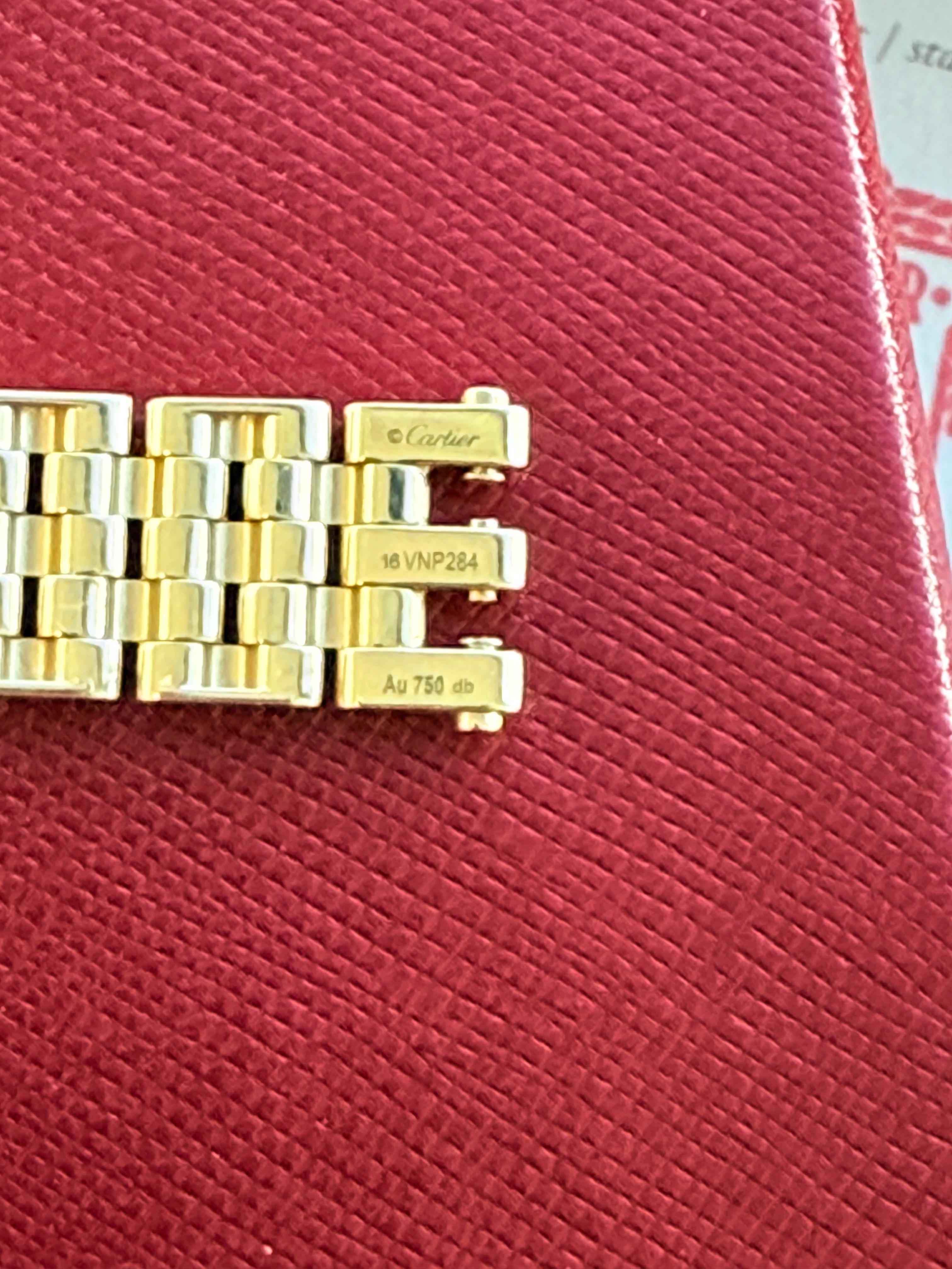 Cartier Maillon Panthere Five Rows Yellow Gold Bracelet In Size 16 For Sale 4