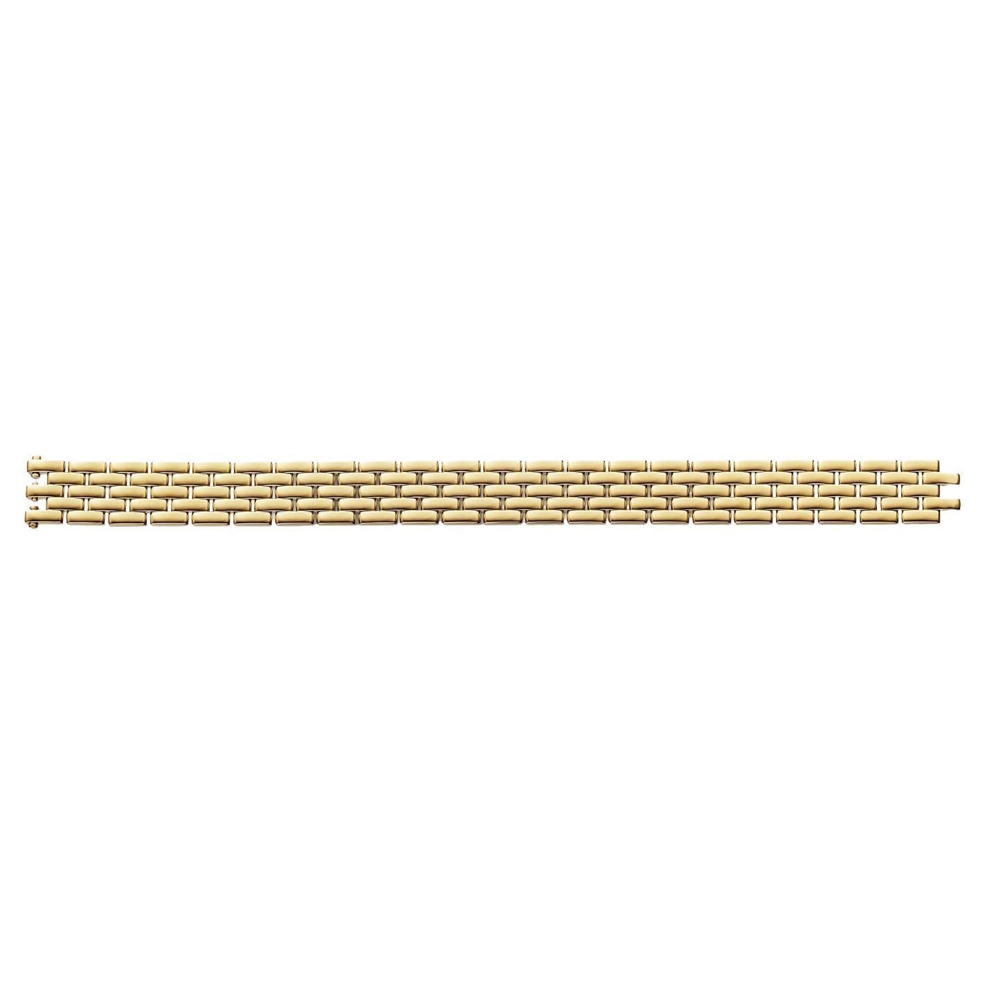 Cartier Maillon Panthere Five Rows Yellow Gold Bracelet In Size 16 For Sale