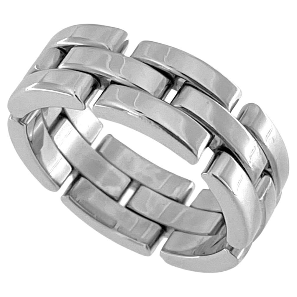 Cartier Maillon Panthere Flexible Ring 18 karat White Gold For Sale
