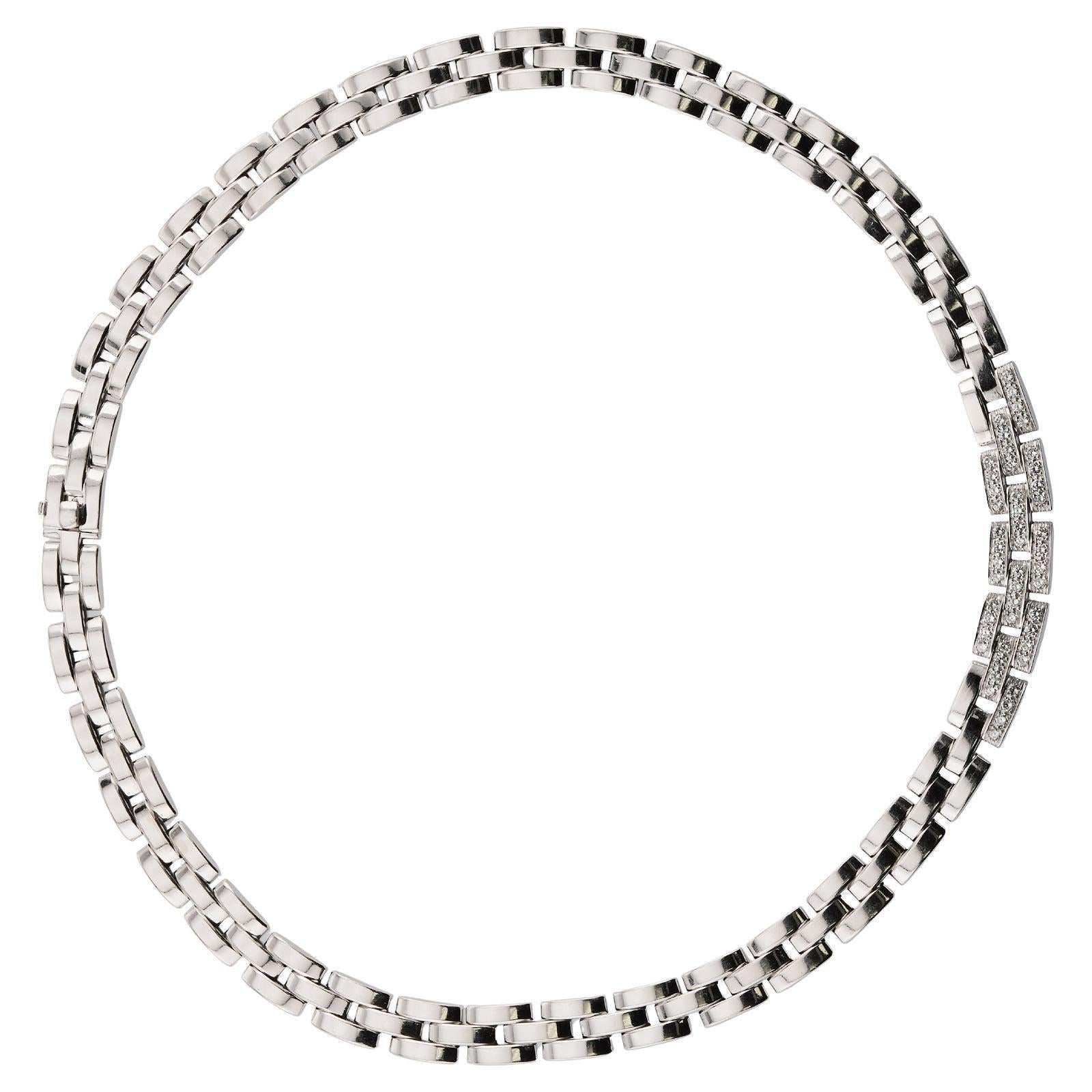 CARTIER Collier Maillon Panthère devant diamants Excellent état à New York, NY