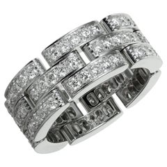 Cartier Maillon Panthere Full Diamond White Gold 3-Row Ring