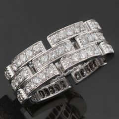 CARTIER Maillon Panthere Full Diamond White Gold Ring 52