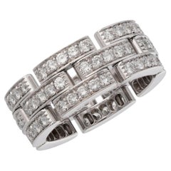 CARTIER Maillon Panthere Full Diamond White Gold Ring 52