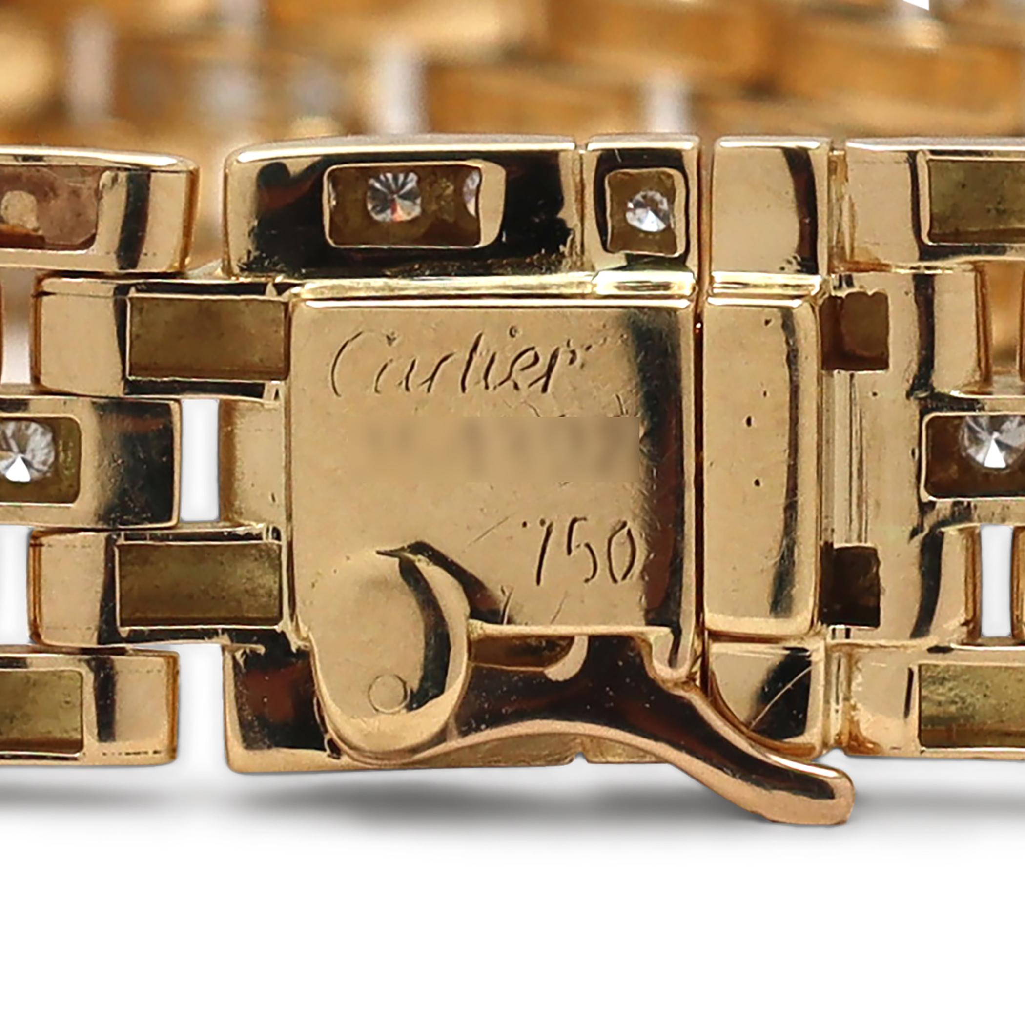 Brilliant Cut Cartier Maillon Panthère Gold and Diamond Link Bracelet