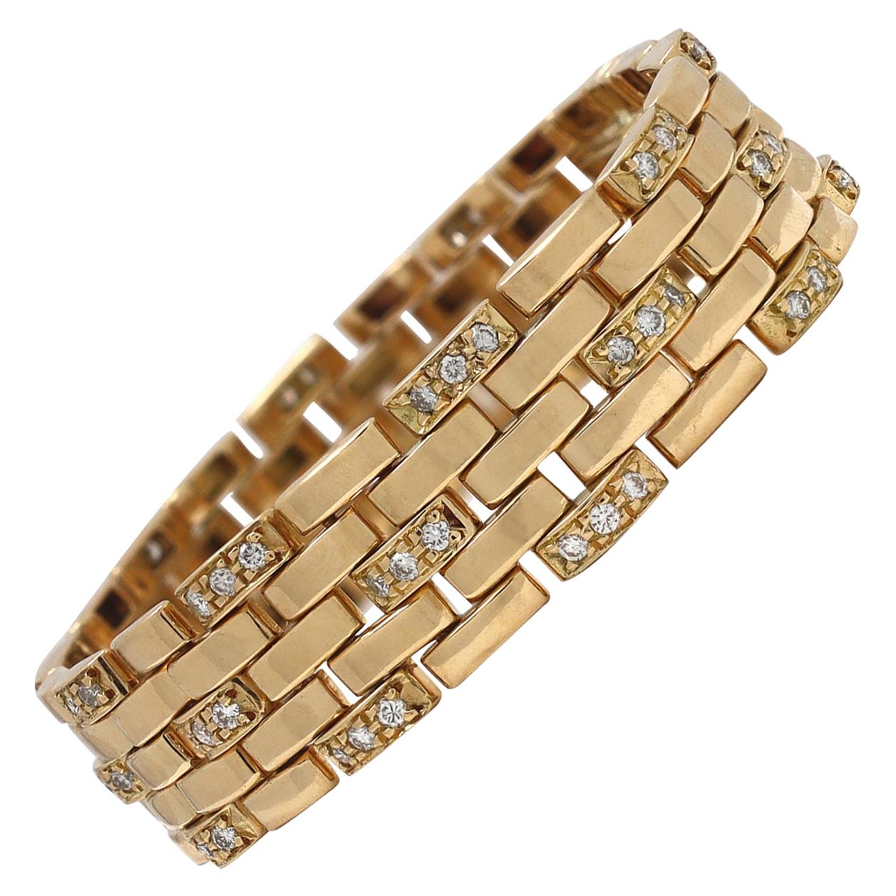 Cartier Maillon Panthère Gold and Diamond Link Bracelet
