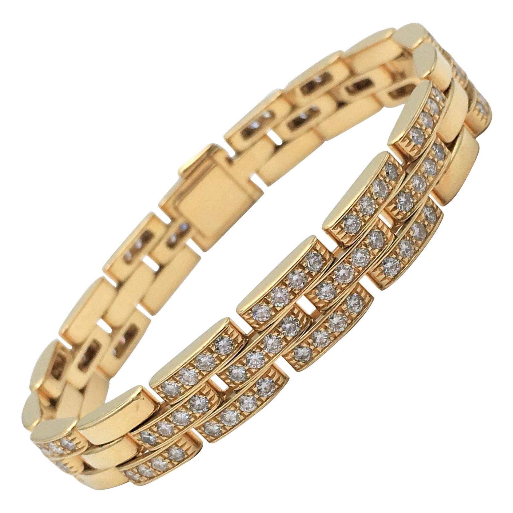 Cartier 'Maillon Panthère' Gold and Diamond Link Bracelet