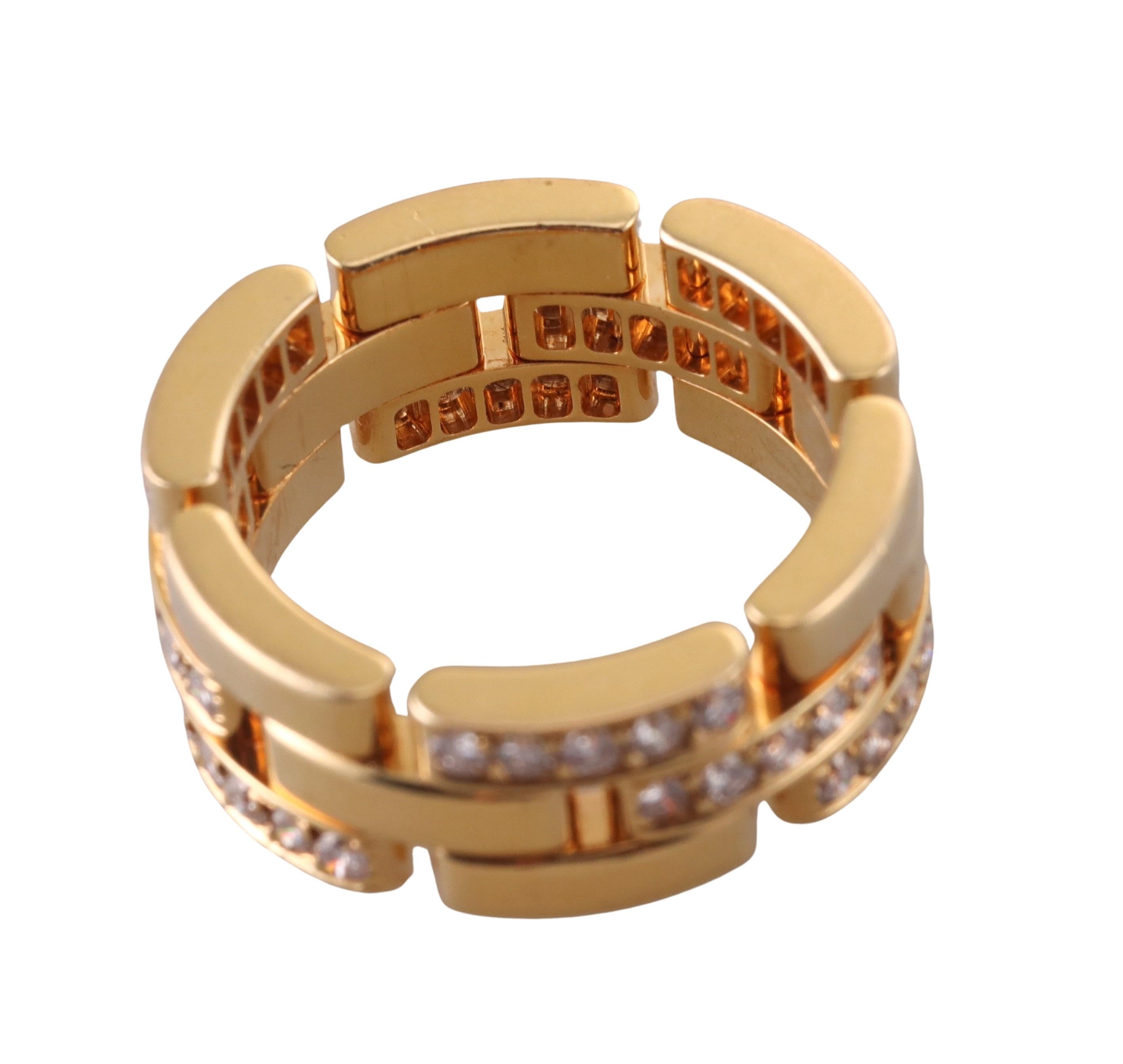 Cartier Maillon Panthere Gold Diamond Band Ring For Sale 1