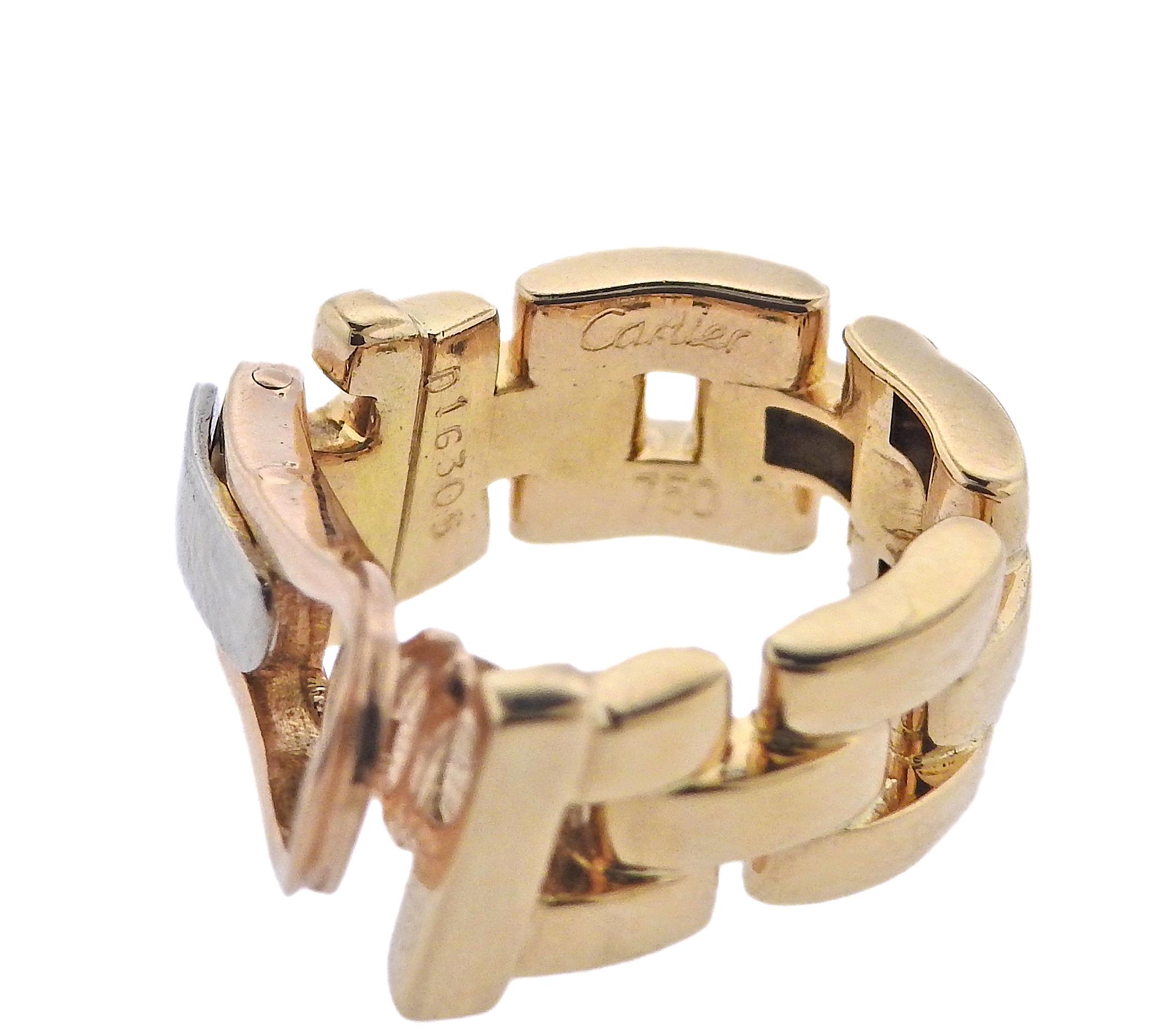 Cartier Maillon Panthere Gold Creolen im Angebot 1