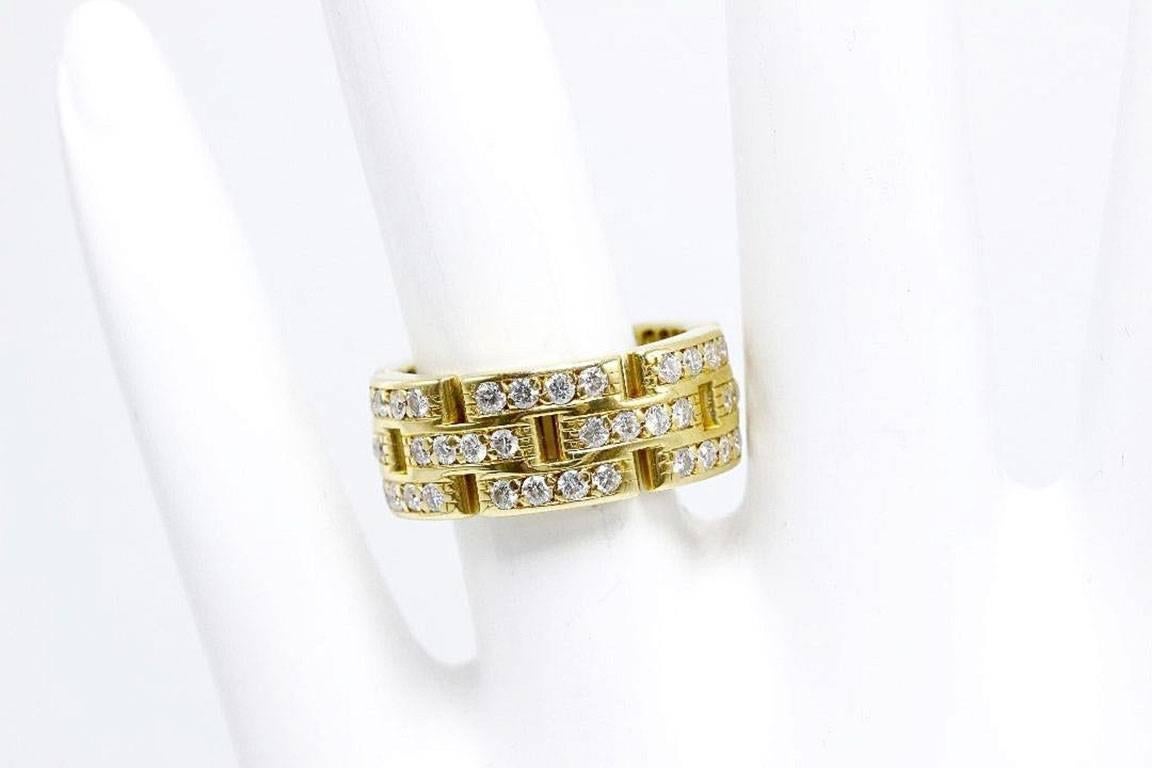 Cartier Maillon Panthere Link Diamond Three-Row 18 Karat Wedding Band 4