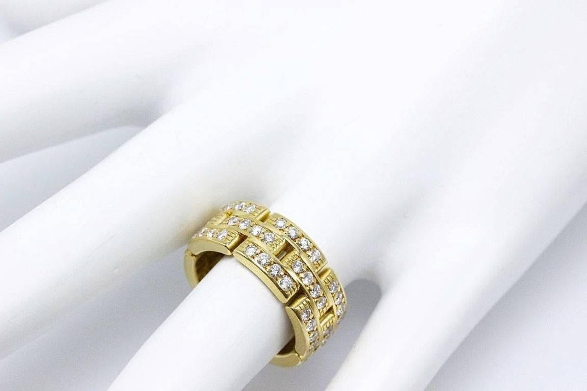 Cartier Maillon Panthere Link Diamond Three-Row 18 Karat Wedding Band 5