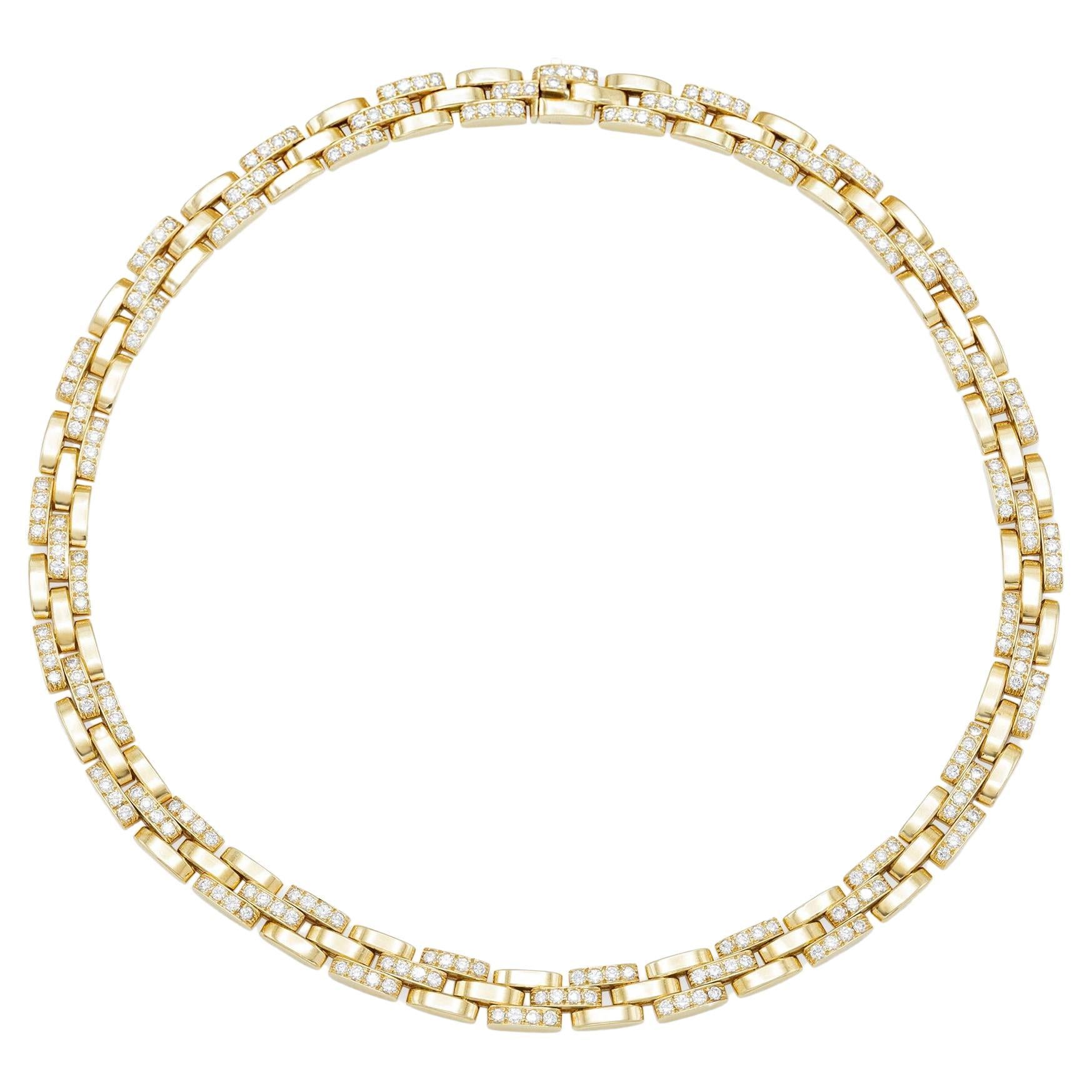 Cartier Maillon Panthere Necklace with Alternating Diamond Links