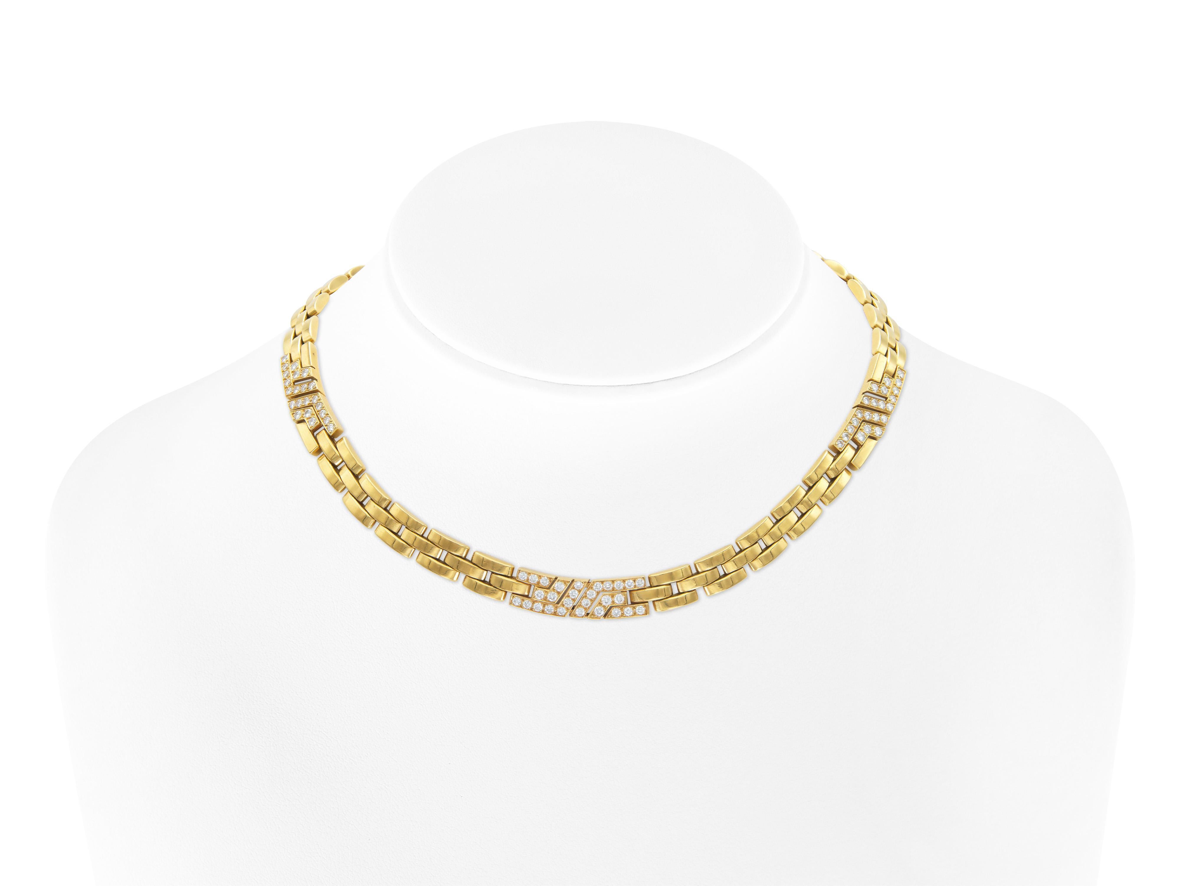 Taille ronde Cartier Maillon Panthere Necklace with Diamond Links en vente
