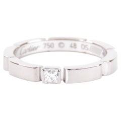 Bague Cartier Maillon Panthère diamant taille princesse en or blanc 18 carats