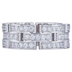 Cartier Maillon Panthère Ring 18K WG Triple Row Paved Größe 54