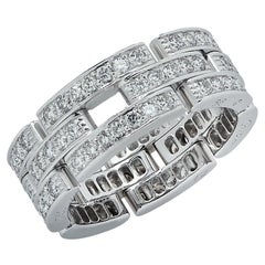 Bague Maillon Panthère de Cartier, 3 rangées peintes en diamants