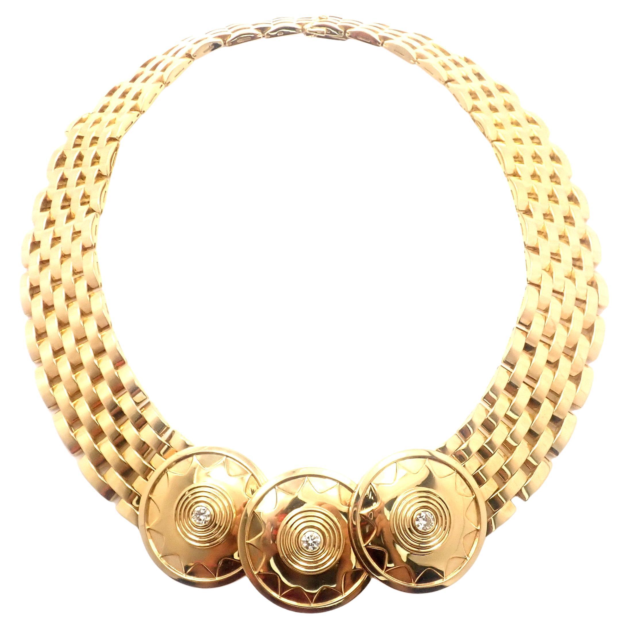 Cartier: Gelbgold-Halskette mit sieben Diamanten von Cartier Maillon Panthere