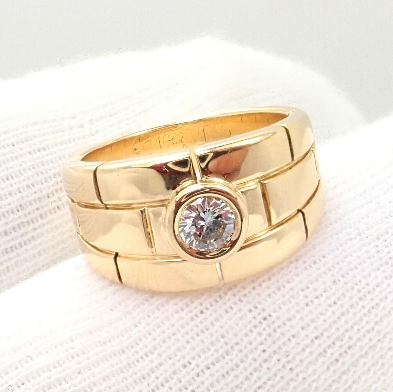 Cartier Maillon Panthere Solitare Diamond Gold Band Ring In Excellent Condition In Holland, PA
