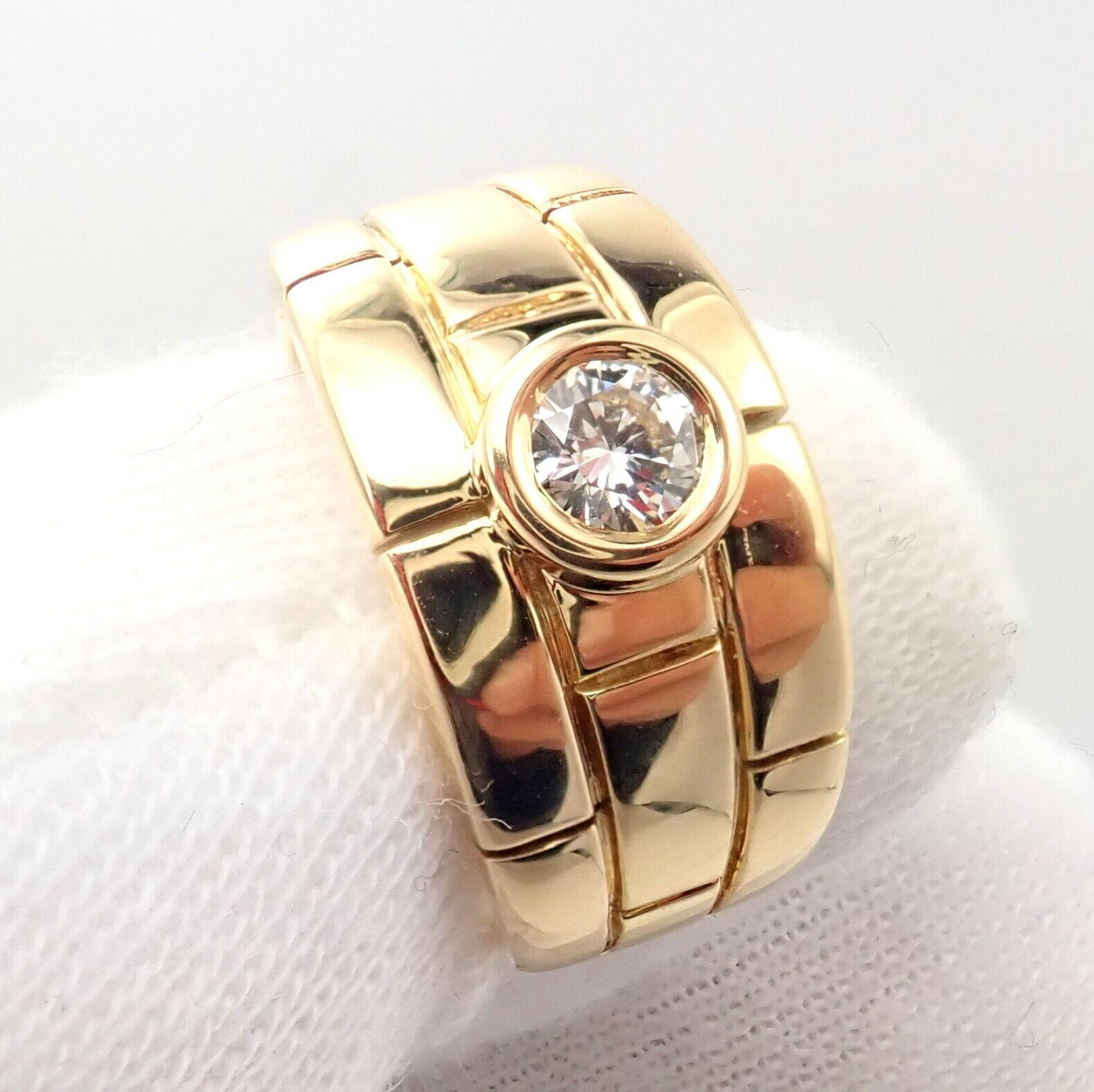 Women's or Men's Cartier Maillon Panthere Solitare Diamond Gold Band Ring
