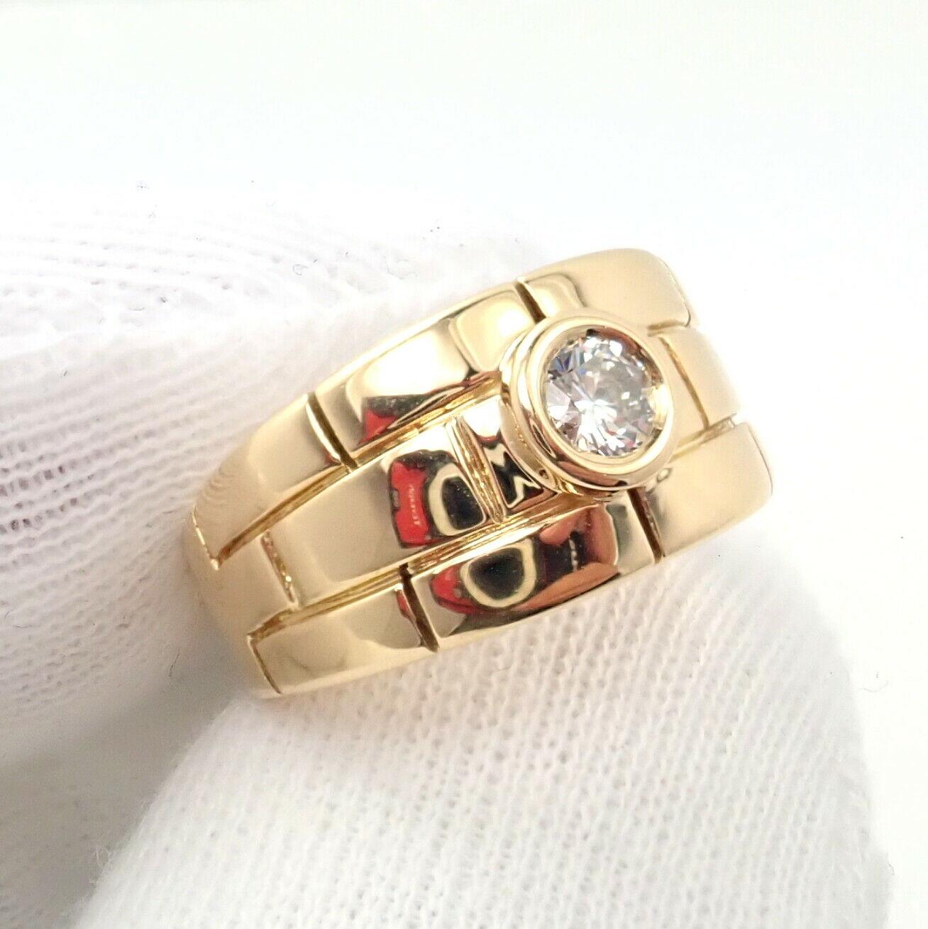 Cartier Maillon Panthere Solitare Diamond Gold Band Ring 1