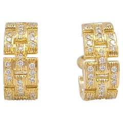 Cartier 'Maillon Panthère' Dreireihige Ohrringe aus Gelbgold und Diamanten