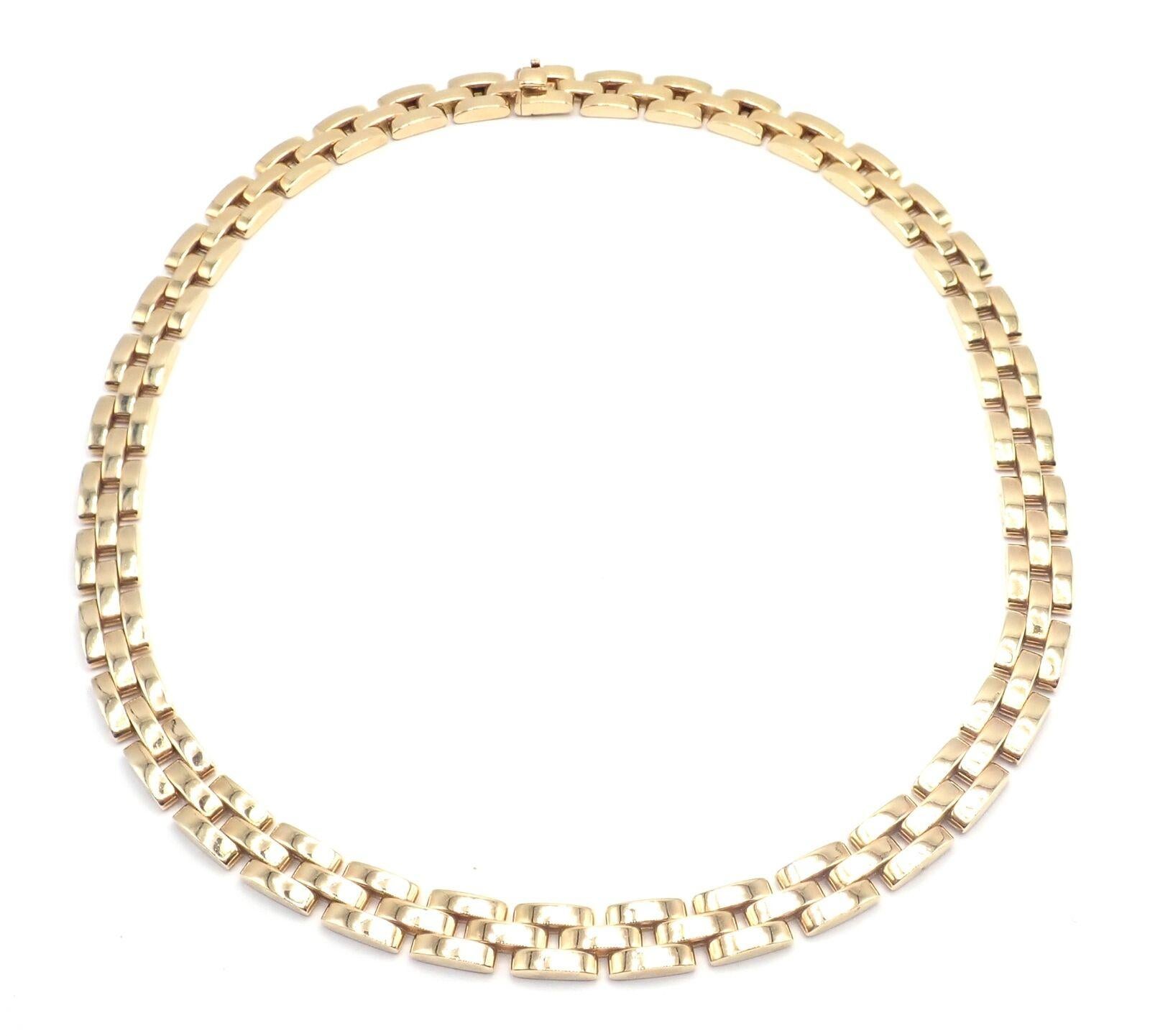 Cartier Maillon Panthere Dreireihige Gelbgold-Halskette im Angebot 6