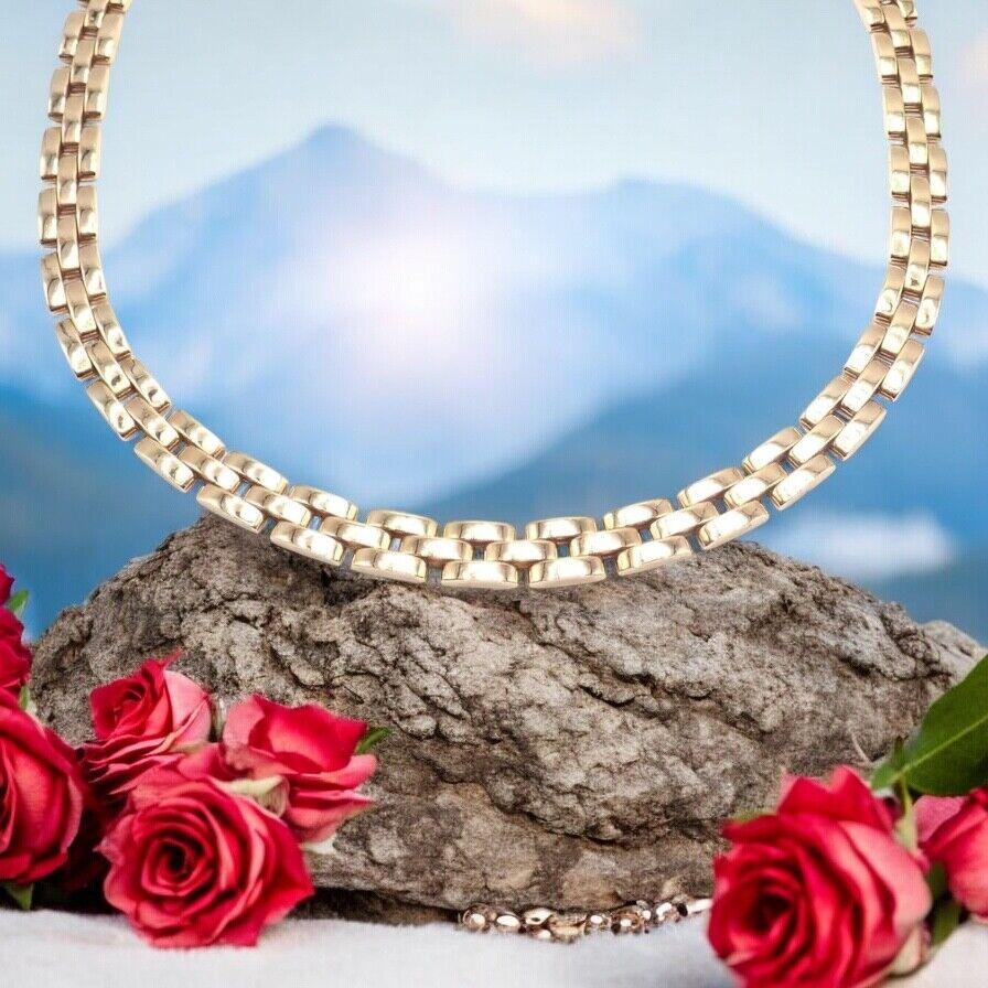 Cartier Maillon Panthere Dreireihige Gelbgold-Halskette im Zustand „Hervorragend“ im Angebot in Holland, PA