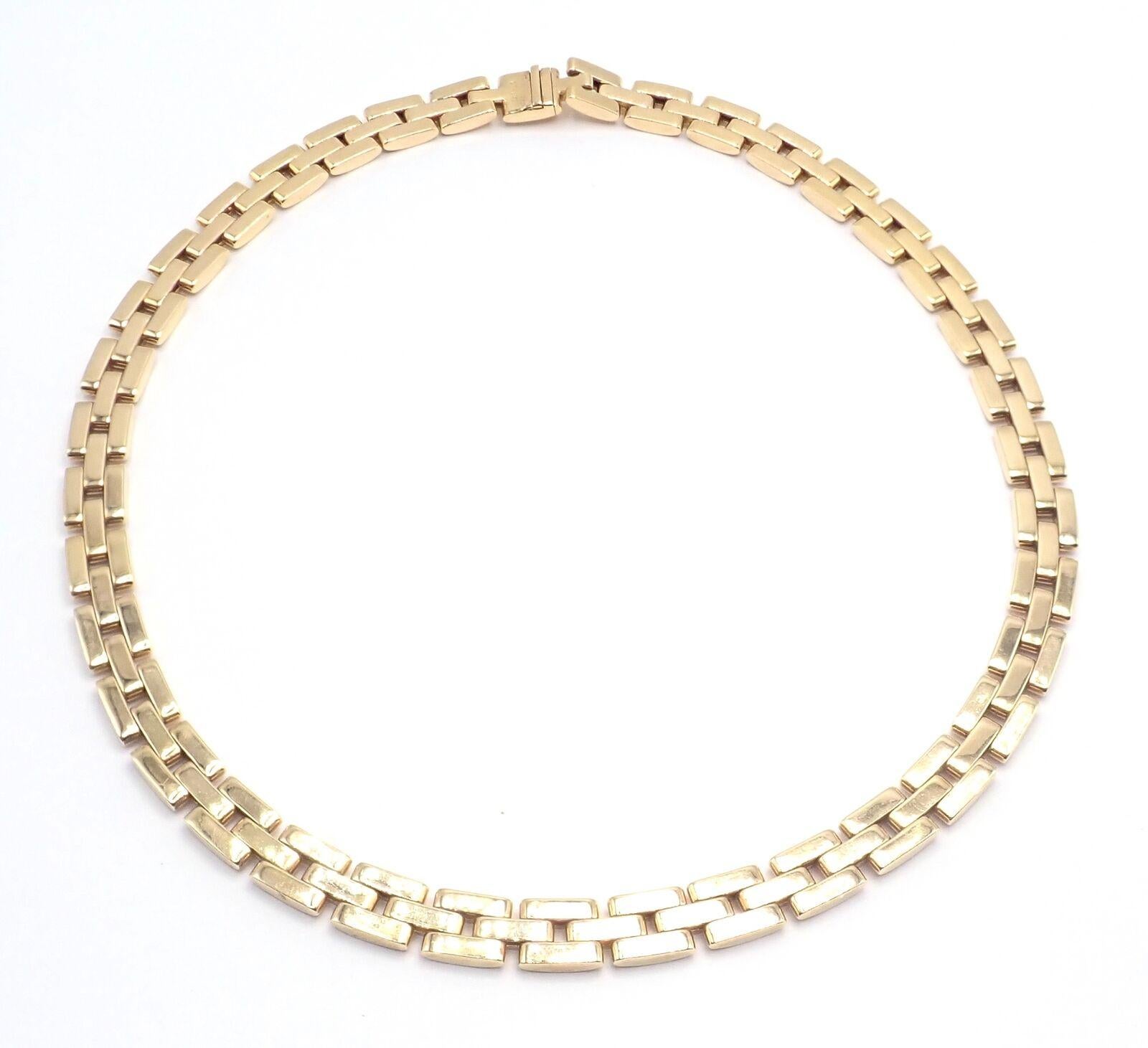 Cartier Maillon Panthere Dreireihige Gelbgold-Halskette für Damen oder Herren im Angebot