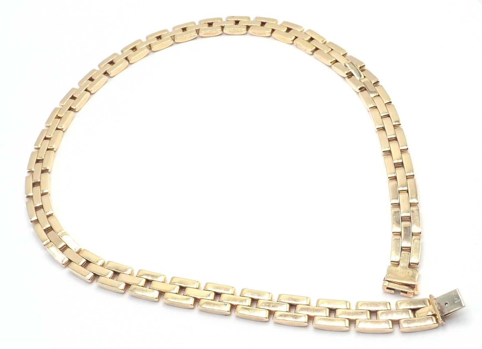 Cartier Maillon Panthere Dreireihige Gelbgold-Halskette im Angebot 4