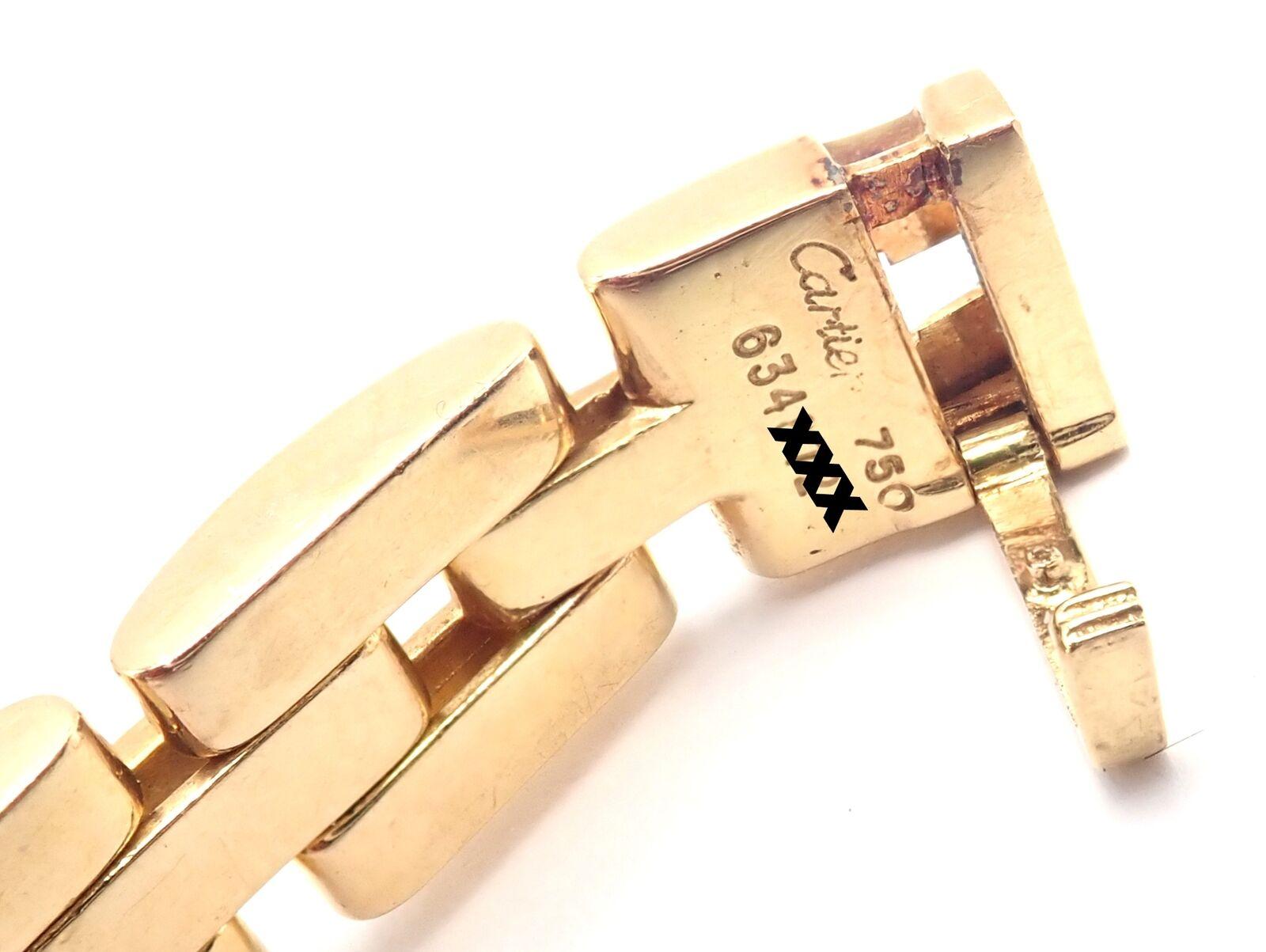 Cartier Maillon Panthere Dreireihige Gelbgold-Halskette im Angebot 5