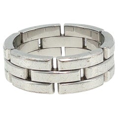 Cartier Maillon Panthère Triple Row Ring 18K White Gold Size 62