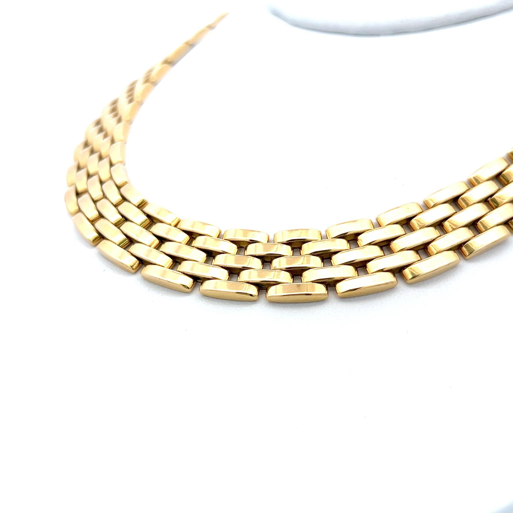 Cartier Maillon Panthere Vintage 127,50 Gramm 18 Karat Gelbgold Gliederhalskette im Zustand „Gut“ in New York, NY