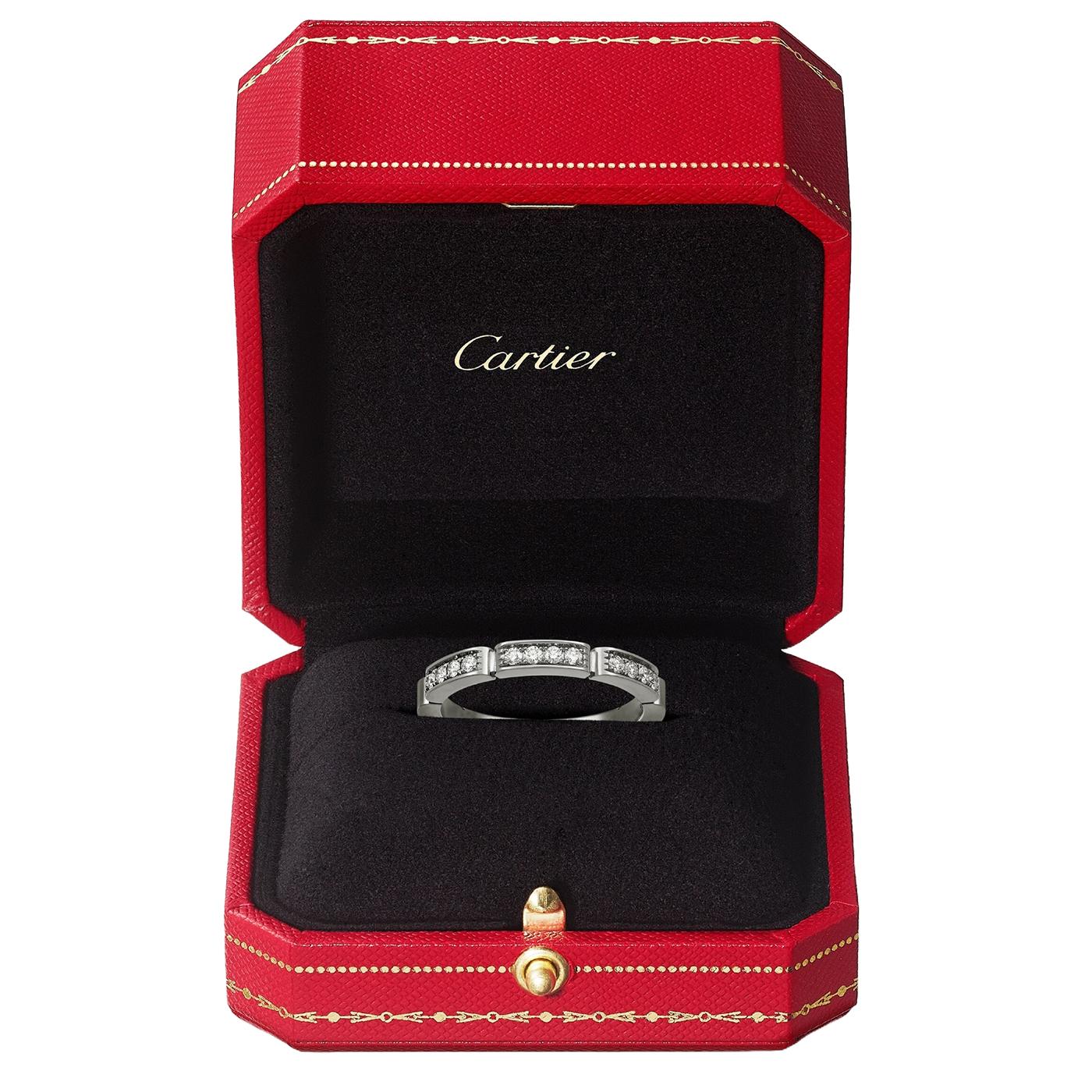 Cartier Maillon Panthere Wedding Band 0.15ct Brilliant-Cut Diamonds 18K Gold In New Condition For Sale In Aventura, FL