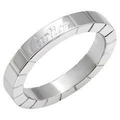Cartier Used 3.25 MM Maillon Panthere Ring 18 Karat White Gold Size 5.75