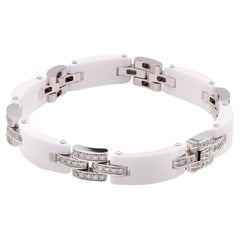 Cartier Weißgold-Armband, Maillon Panthere Weiß Keramik Diamant Weißgold