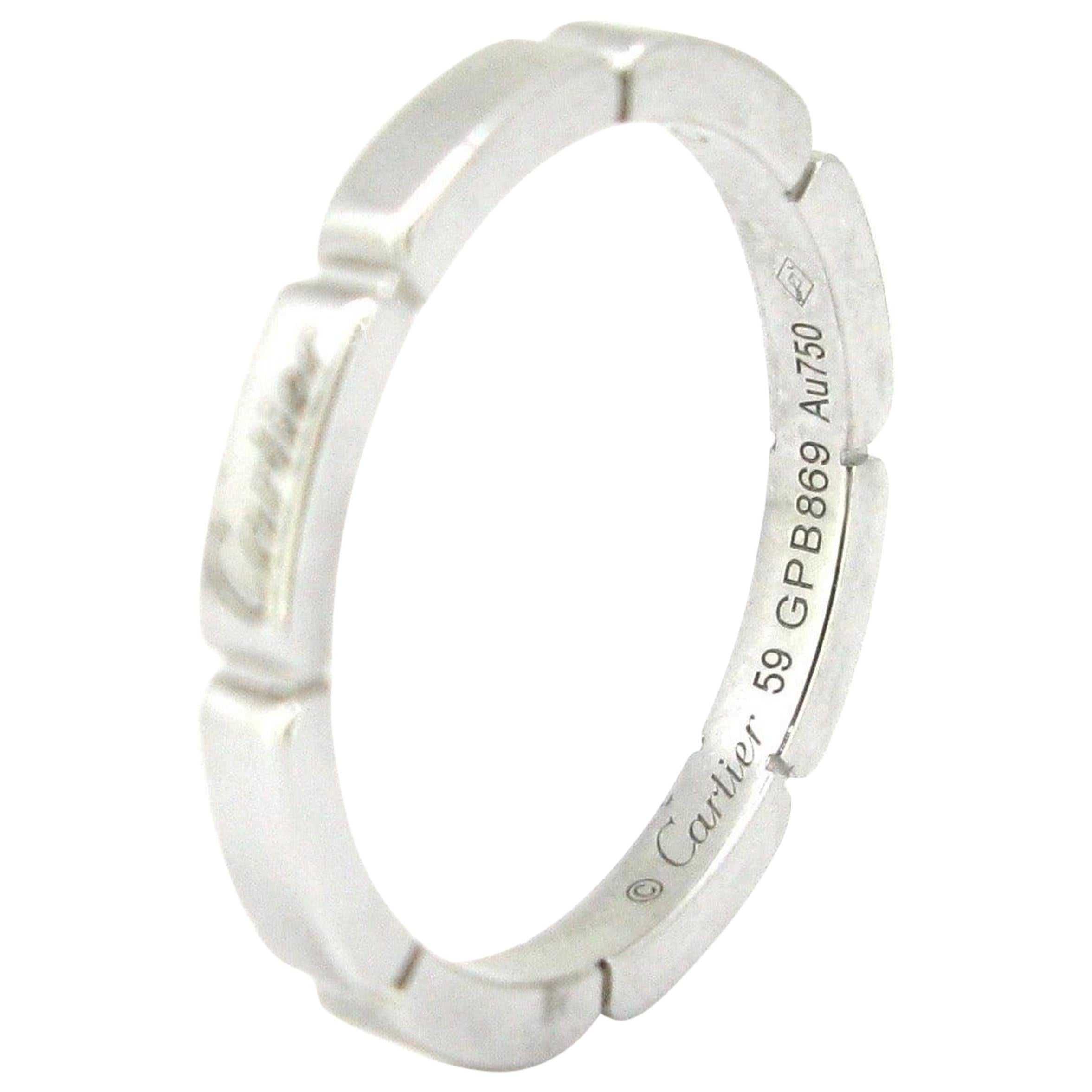 Cartier Maillon Panthere White Gold Band Wedding Engagement Bridal Ring