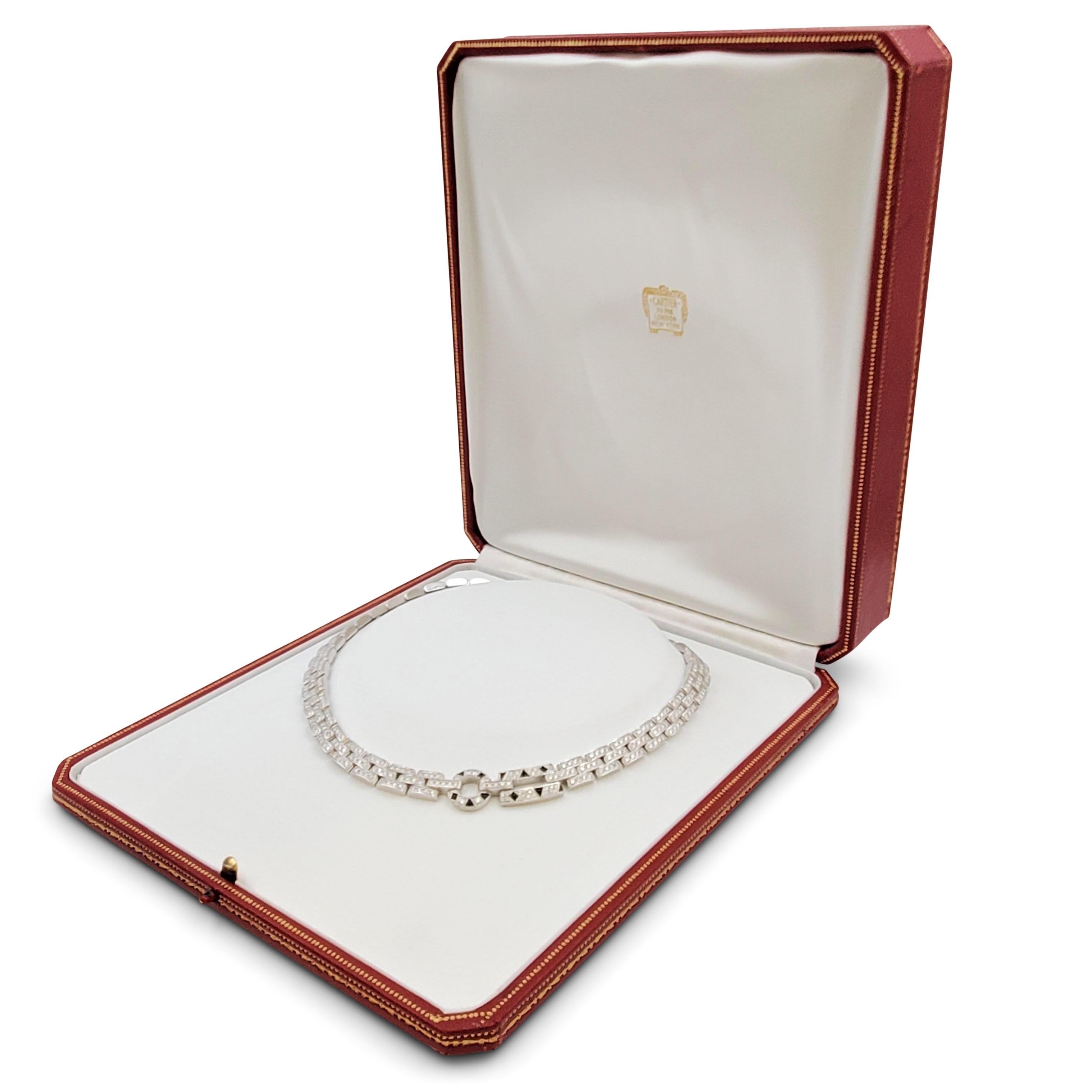 Cartier Maillon Panthere White Gold Diamond and Onyx Necklace 4