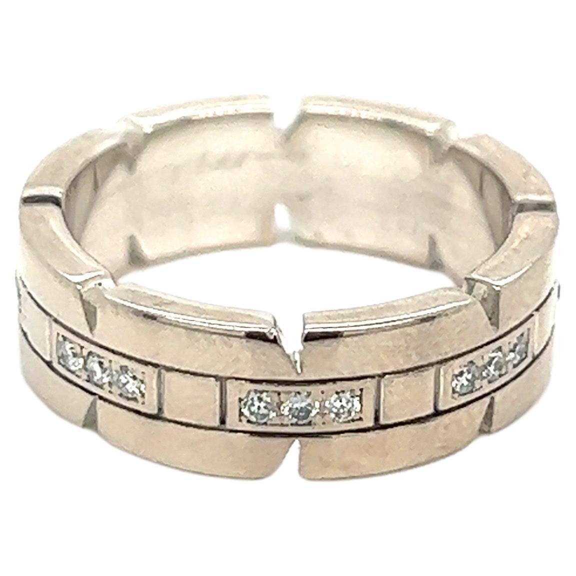 Cartier Maillon Panthére White Gold Diamond Band Ring For Sale
