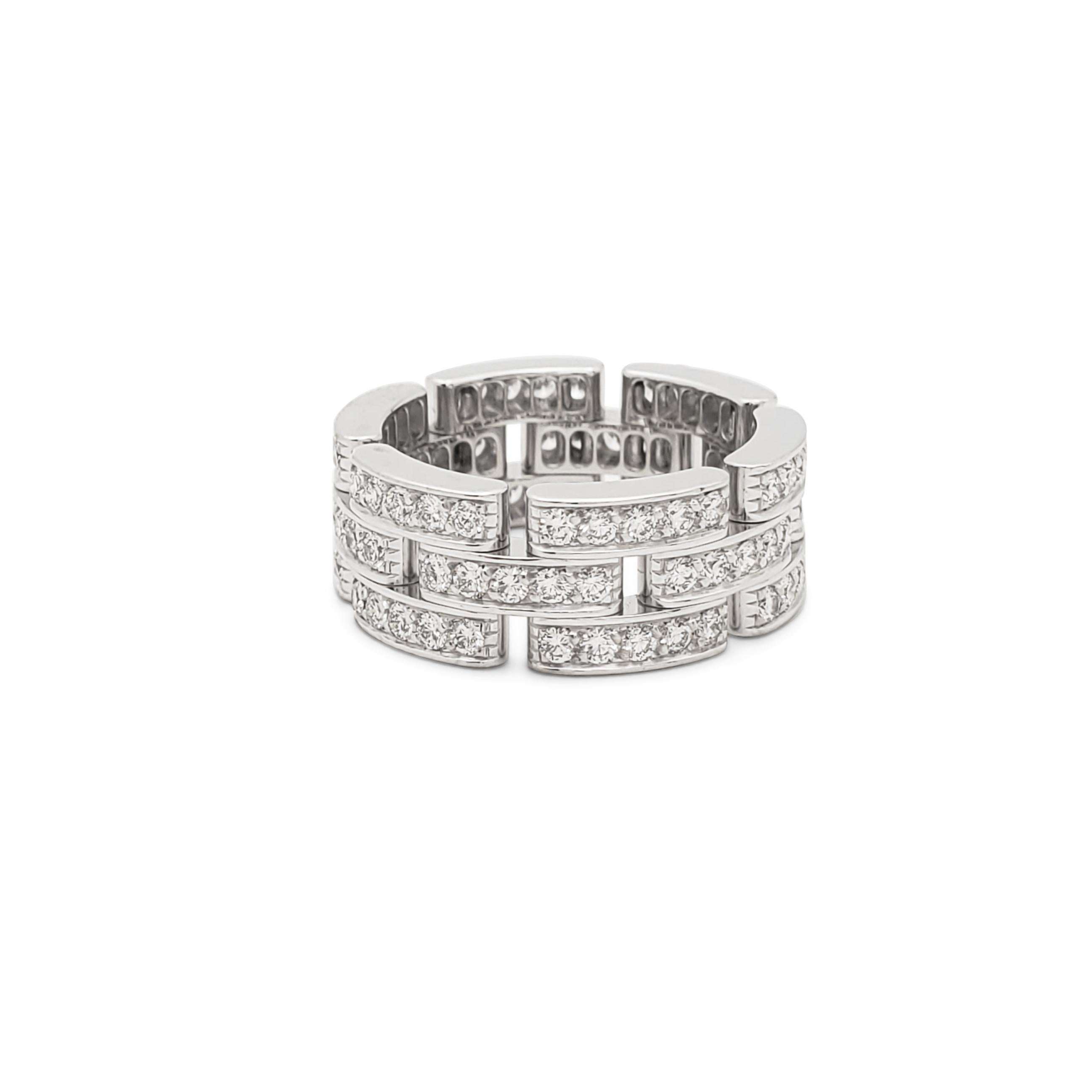 Contemporary Cartier 'Maillon Panthère' White Gold Diamond Ring