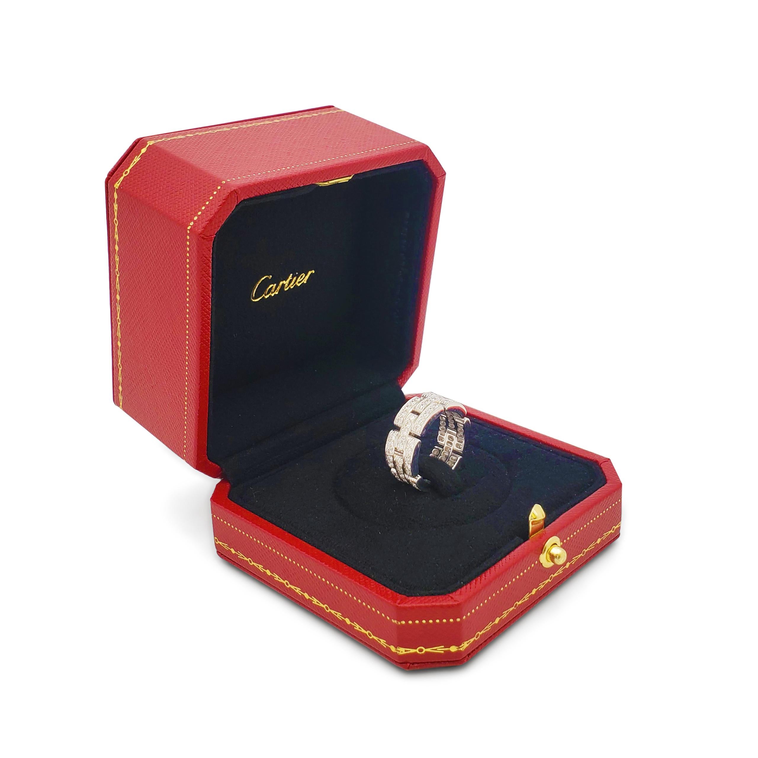 Cartier 'Maillon Panthère' White Gold Diamond Ring In Excellent Condition In New York, NY