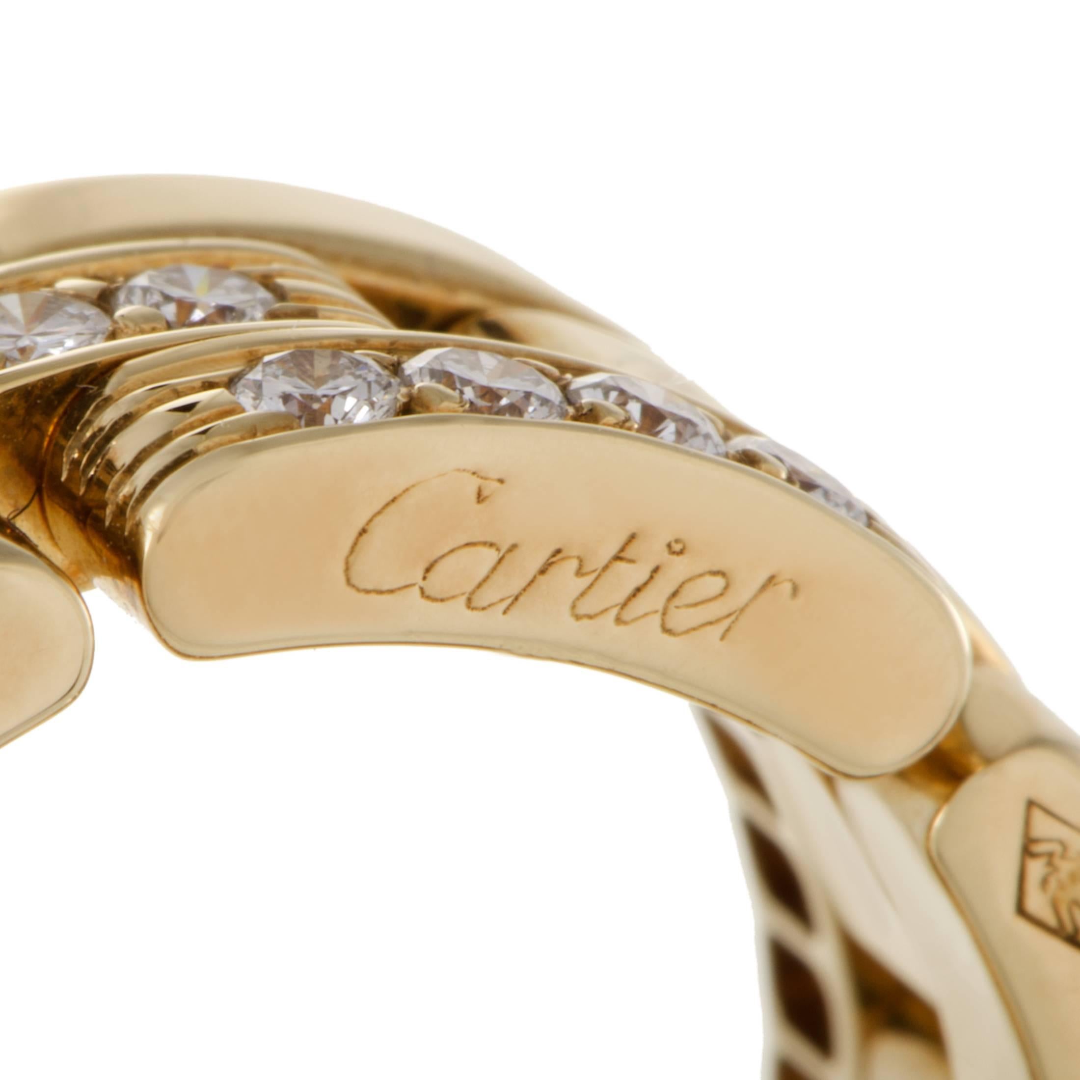 Cartier Maillon Panthere Women’s 18 Karat Yellow Gold Diamond Band Ring 1