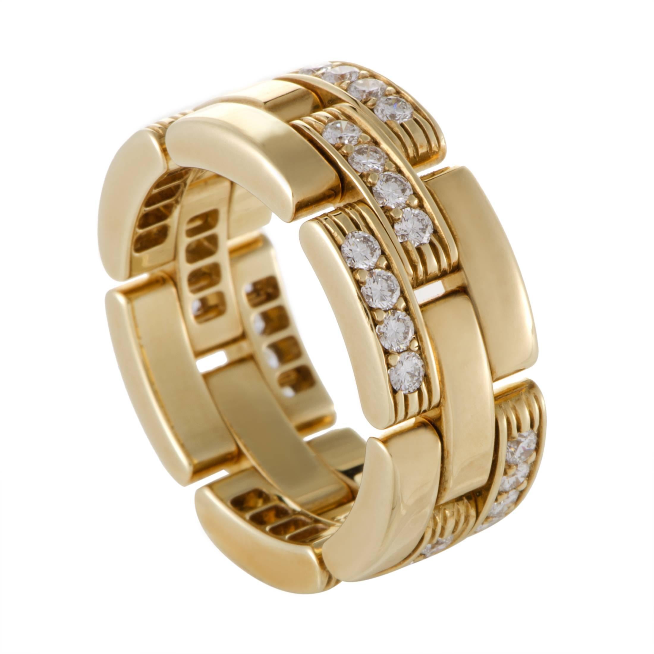 Cartier Maillon Panthere Women’s 18 Karat Yellow Gold Diamond Band Ring