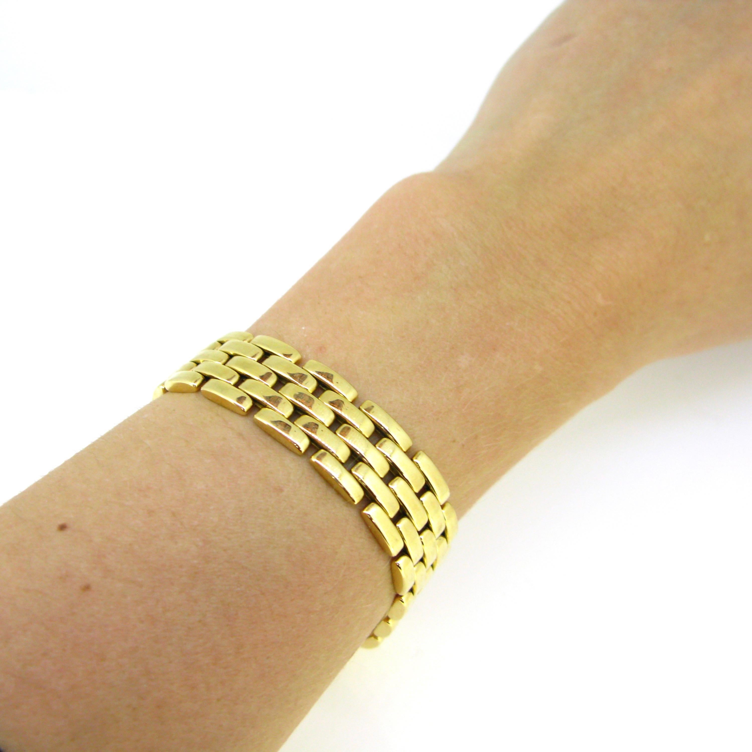 Women's or Men's Cartier Maillon Panthere Yellow Gold 5-Row Link Bracelet