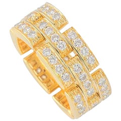 Cartier Maillon Panthere Yellow Gold Diamond Ring 1.53 Carat