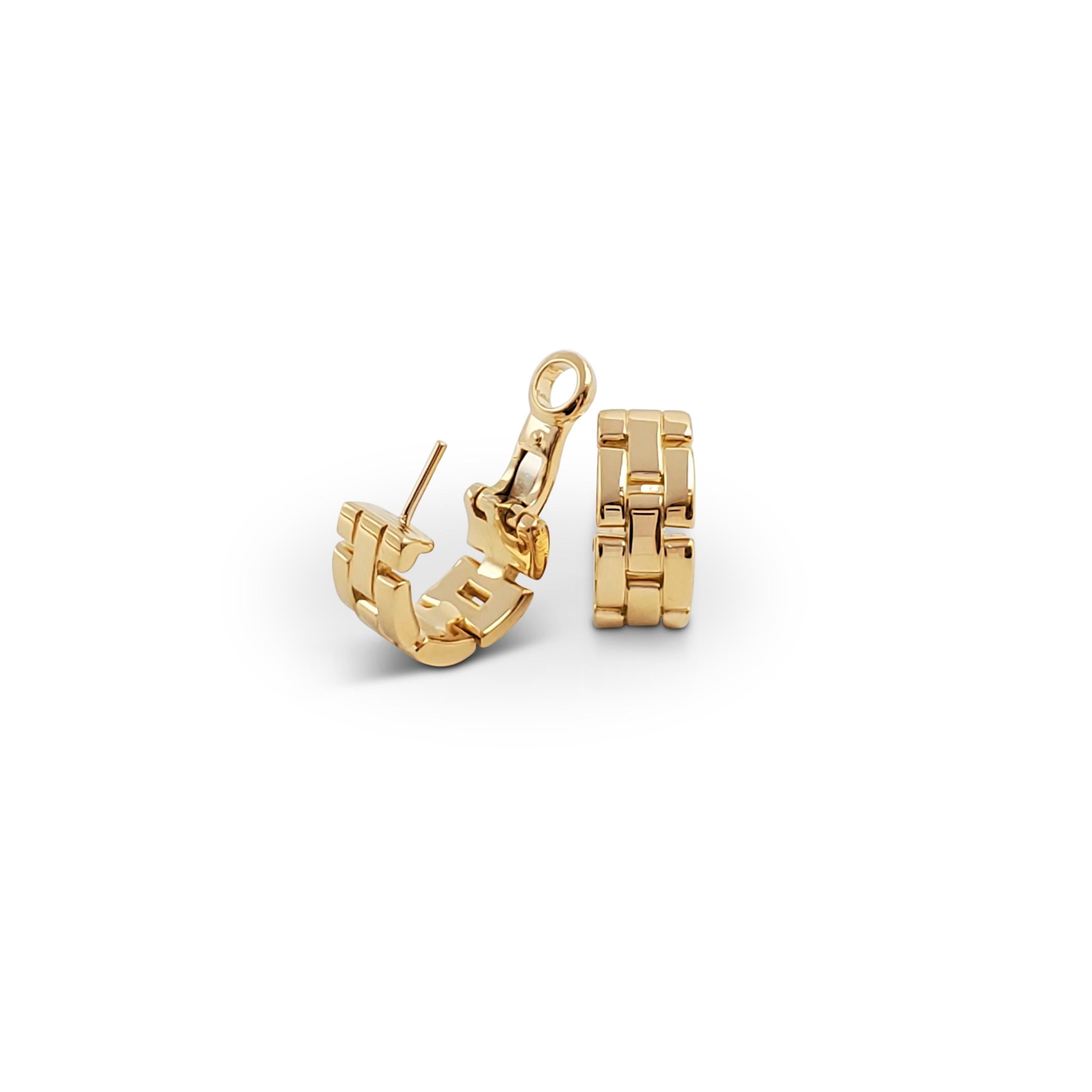 Women's Cartier Maillon 'Panthere' Yellow Gold Earrings