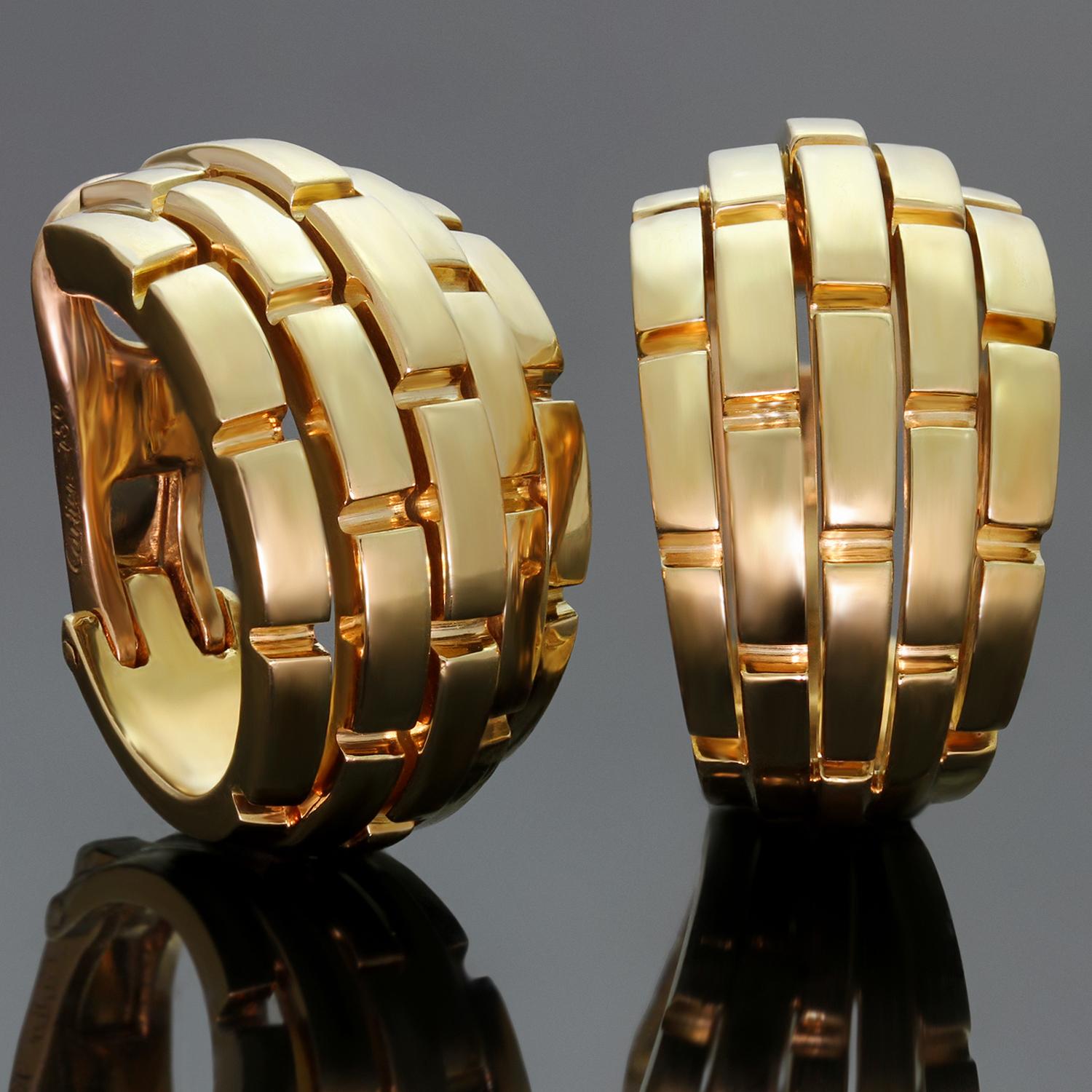 Women's Cartier Maillon Panthere Yellow Gold Wrap Earrings