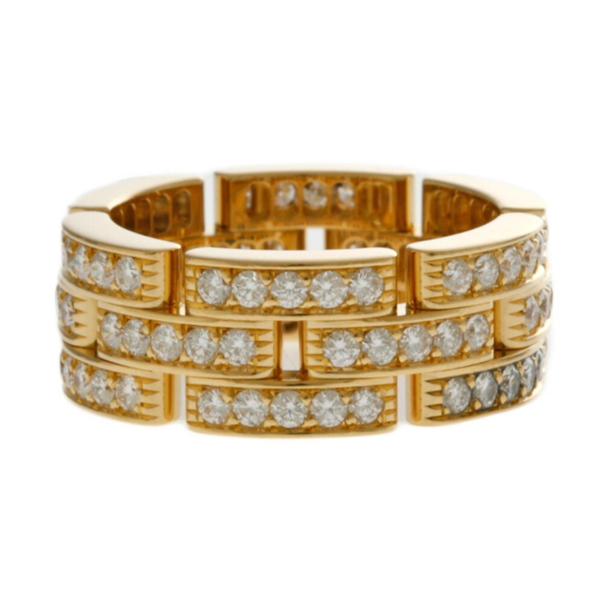 Women's Cartier Mailon Panthere Diamond Ring in 18K Yellow Gold For Sale
