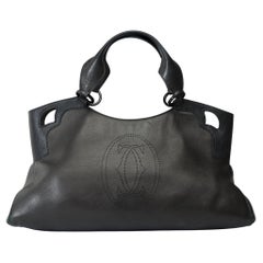 Cartier Marcello handbag in black calfskin leather, PHW