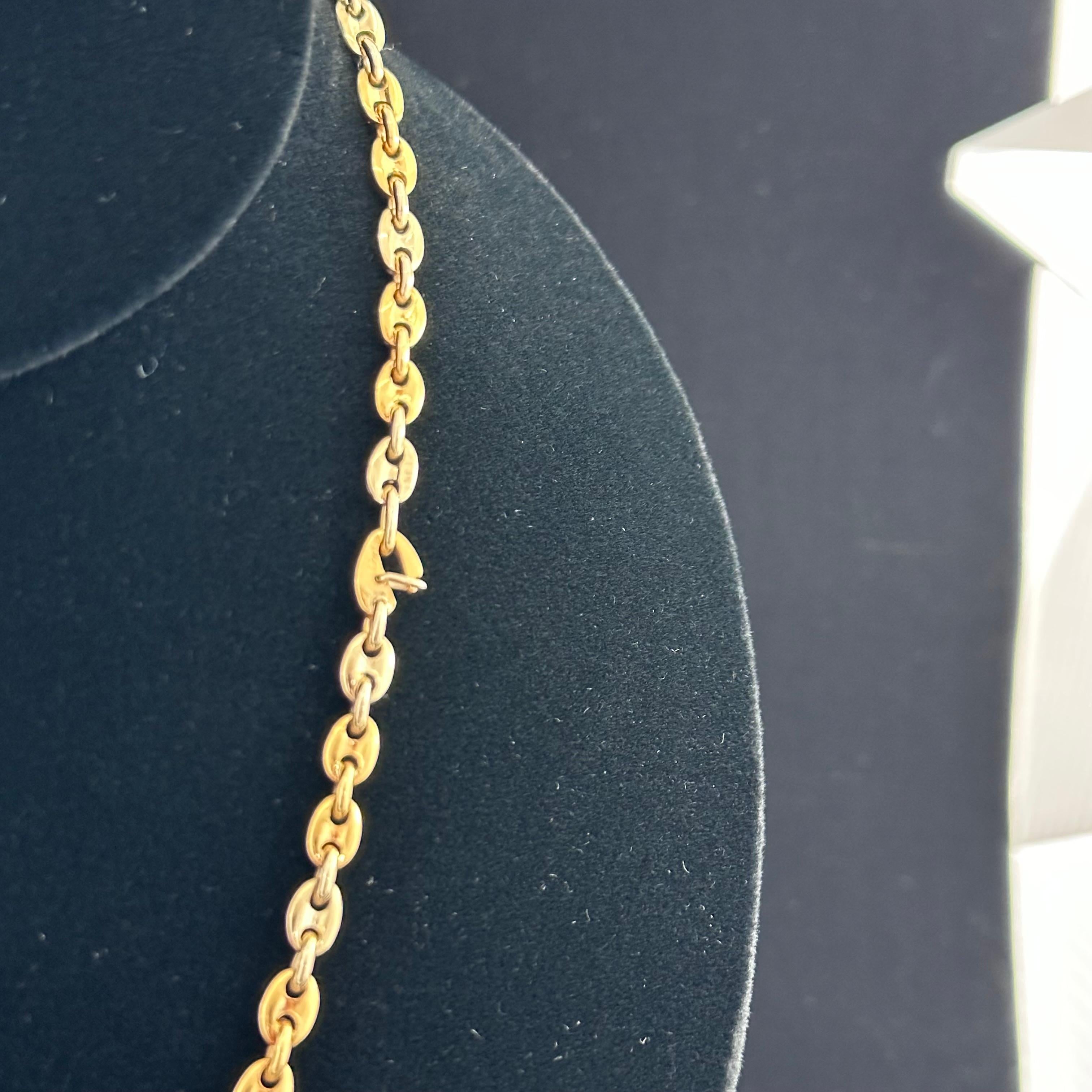 Women's or Men's Cartier Marine Link Chain 18k Gold For Sale